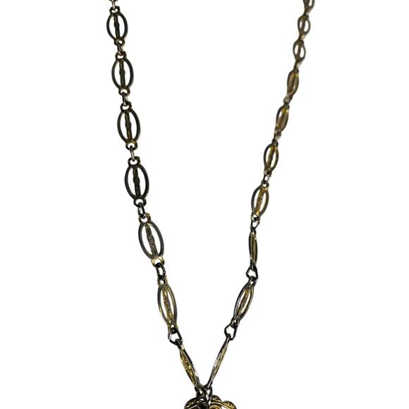 Goldtone Virgin Mary Madonna Pendant Filigree 24 Inch Necklace - Picture 4 of 7